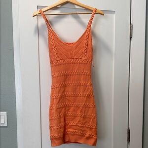 Orange Knit Tank Dress